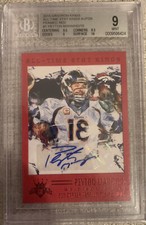 2015 Gridiron Kings All Time Stat Kings Peyton Manning /10 RED BGS 9 Auto 10!