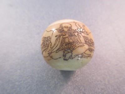Camel Bone Handcrafted Mahayana Buddhism Humanity Lohan Arhat Art & Poetry Bead