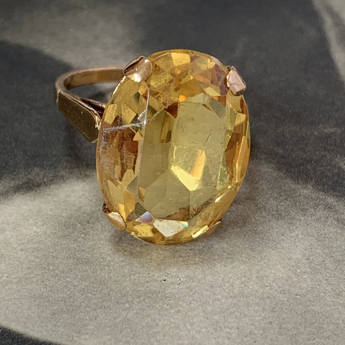 Vintage citrine cheap cocktail ring