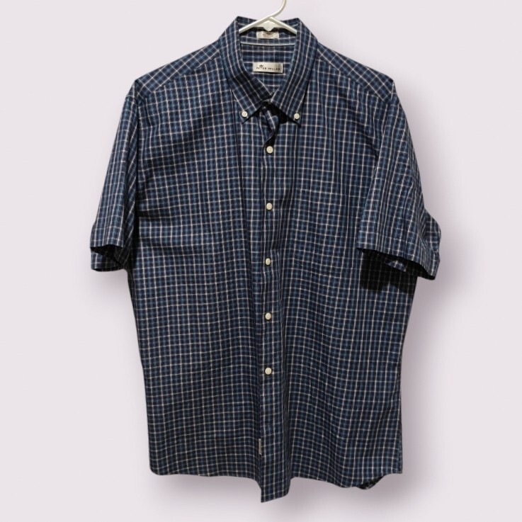 Peter Millar Plaid Button Down Shirt Large Cotton… - image 1