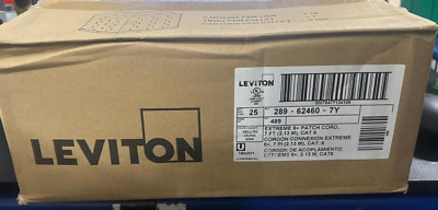 Lot of 25 LEVITON 62460-7Y Yellow Extreme 6+ Patch Cord, 7ft, Cat 6