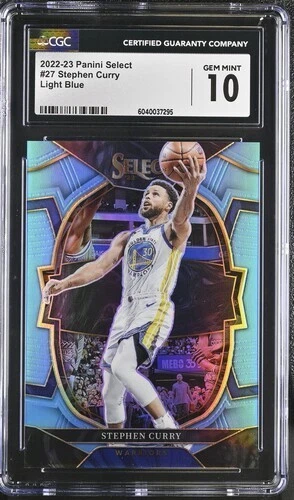 2022-23 Panini Select Stephen Curry Light Blue Prizm #27 /299 CGC 10