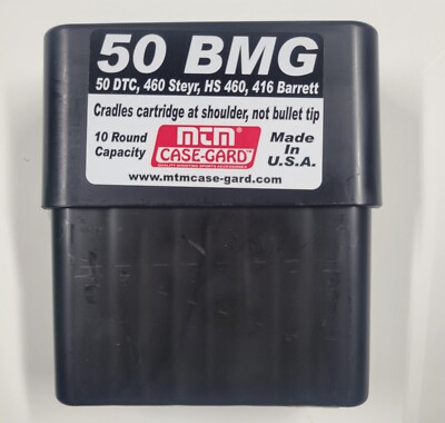MTM BMG10-40 MTM 50 BMG SLIP-TOP AMMO BOX - 10 ROUND - BLACK - NEW - FREE SHIP!