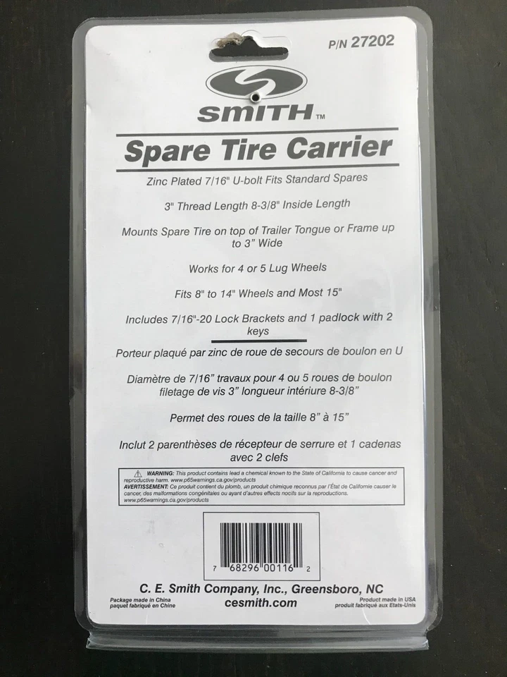 Porta neumáticos de repuesto Smith con soportes de bloqueo y bloqueo de almohadilla Foto 2 de 2