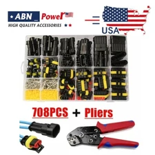 708Pcs 1-6 Pin Car Automotive Waterproof Electrical Wire Connector Plug Kit Set