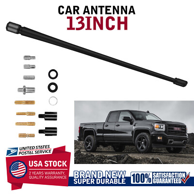 Universal Car AM/FM Radio Antenna Screw On Alloy Roof 13'' Truck Van Car