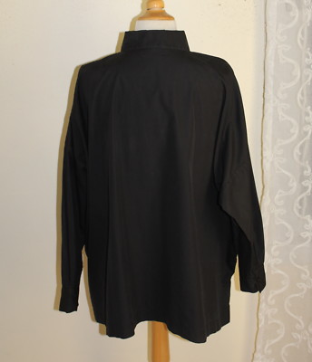 Eskandar -Sz 0 Black 100% Cotton Poplin Boxy Pocketed Shirt Jacket