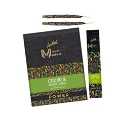 SreeVani Magical Cedar Sweetgrass Artisanal Incense Sticks 4 Thick Stick 12 Pack