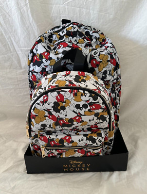 2 pc Disney BioWorld Mickey Mouse Backpack & Mini Backpack Gift Set NIP