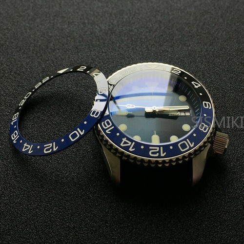 38mm Black Blue White Ceramic Sloped Watch Bezel Insert for 40mm Sub SKX 007 - Picture 10 of 69