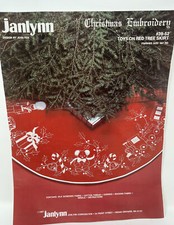 Vintage Janlynn Christmas Embroidery Toys On Red Tree Skirt 46 Round Opened