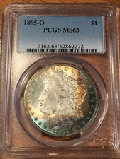 1885-O Morgan Dollar - PCGS MS 63 Toned! - High Quality Scans #2272