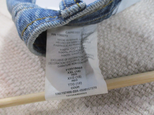 Wrangler Boys Jean Shorts XXL 18 Blue Drawstring Skater Faded Relaxed Denim New - Picture 5 of 9