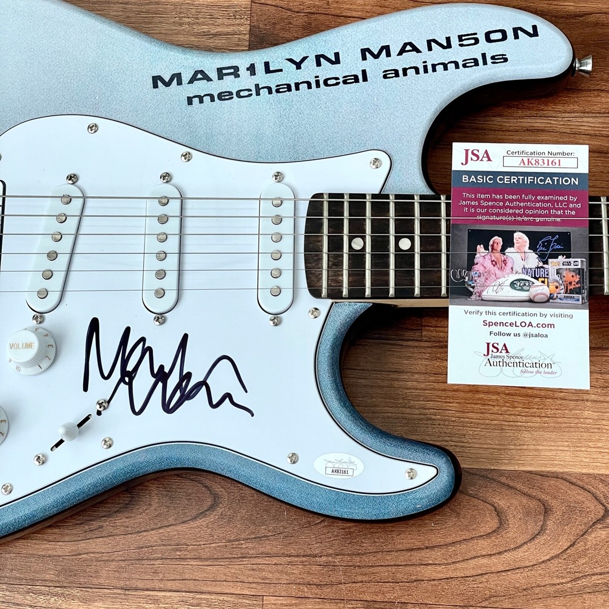 MARILYN MANSON Signed Guitar Custom Graphics 1/1 JSA COA