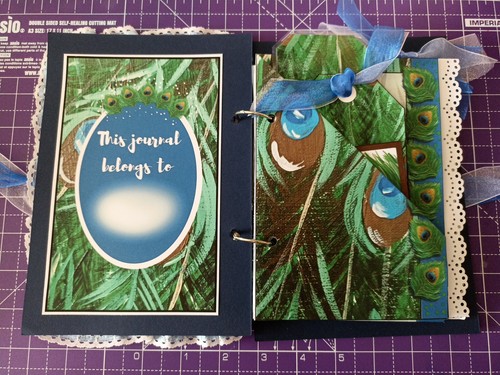 Handmade, Journal, Feather, Peacock, diary, scrapbook, notebook, bullet journal, - Picture 7 of 22