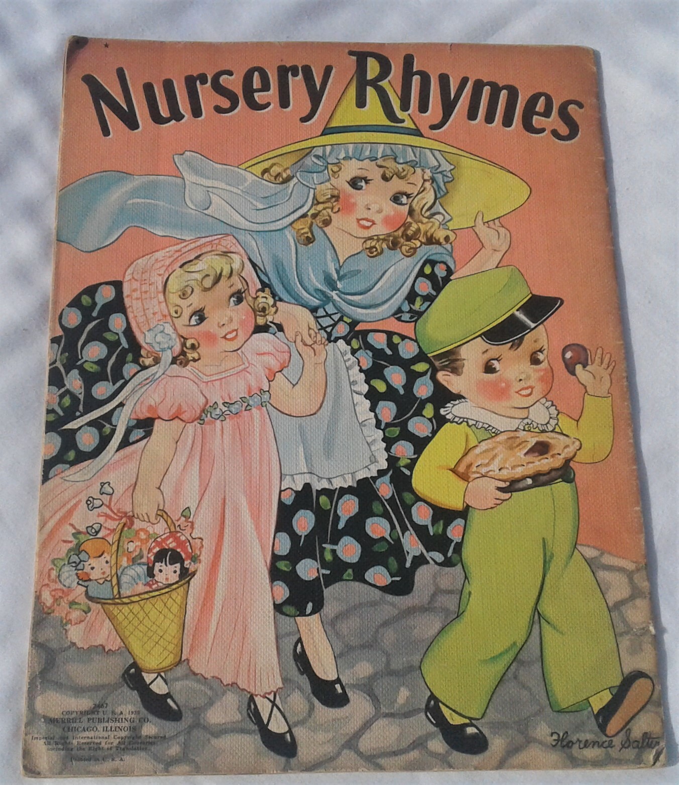 NURSERY RHYMES LINEN CHILDREN'S BOOK MERRILL PUBLISHING CO. NO. 3467 PUB. 1939 eBay
