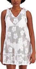 Lace Miken Cover-Up Swim Dress Tie-Shoulder Ruffle Swimwear Bathing Suit Cover