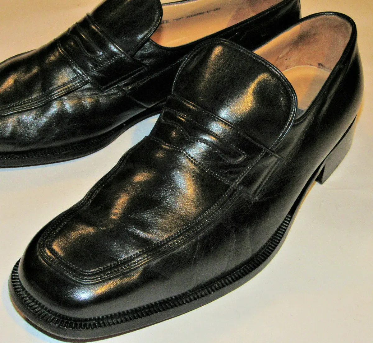 MEN'S BALLY BLACK LEATHER LOAFERS/SHOES! GREAT SHAPE! MADE IN SWITZERLAND  10 EEE