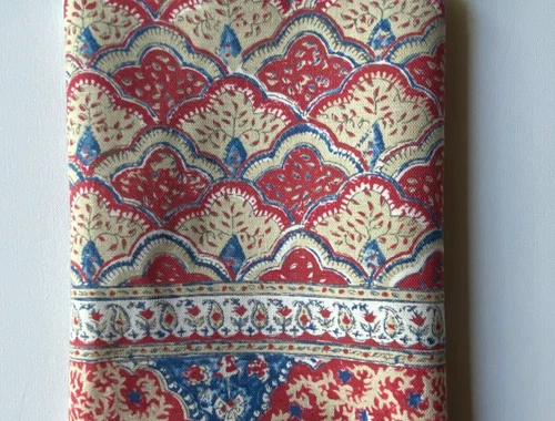 Brunschwig &Fils Mugal Panel Madder Blue Designer Fabric Remnant 24x24"