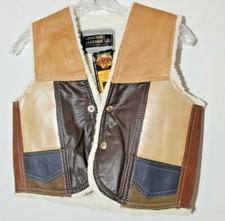 Kids Sz 6-7 Years Western Vest Cowboy Genuine Leather made in Mexico XXL 