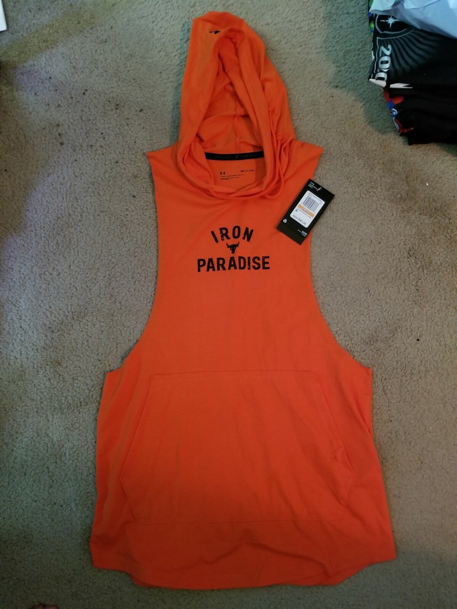 NEW W/ Tag! Under Armour Men's Project Rock Sleeveless Hoodie Size