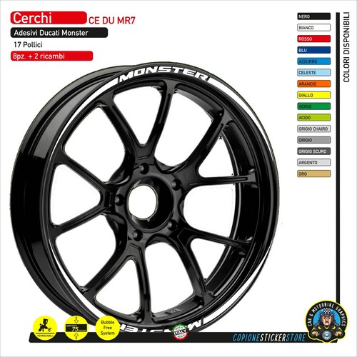 Adesivi cerchi compatibili Ducati Monster 821 1100 796 696 797 - 第 1/1 張圖片
