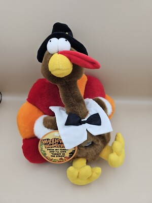 Vintage Dan Dee Shaking & Singing 13'' Turkey Plush  With TagThanksgiving Musical