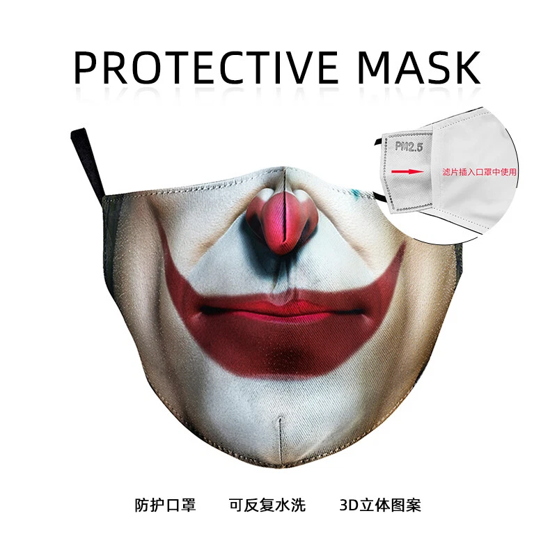 Adult Horrific 3D Skulls Joker Hip Hop Masks Protective V for Vendetta Facemasks - Image 3 of 4