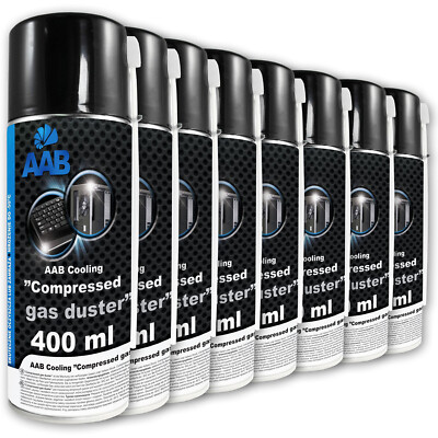 8 x AABCOOLING DRUCKLUFTSPRAY 400 ML AIR DUSTER REINIGUNG DRUCKLUFTREINIGER
