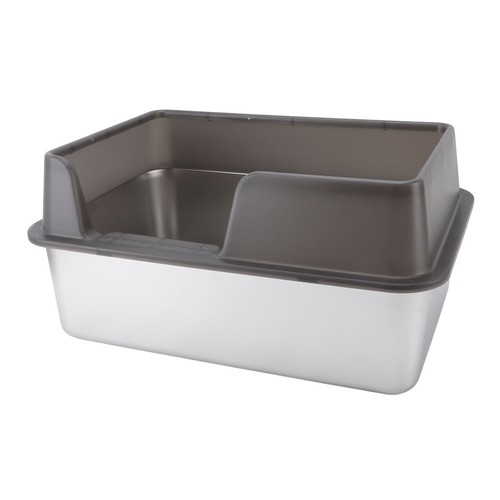 19.6in L x 13.7in W Stainless Steel Cat Pan Privacy Design Splash Proof - Picture 9 of 19