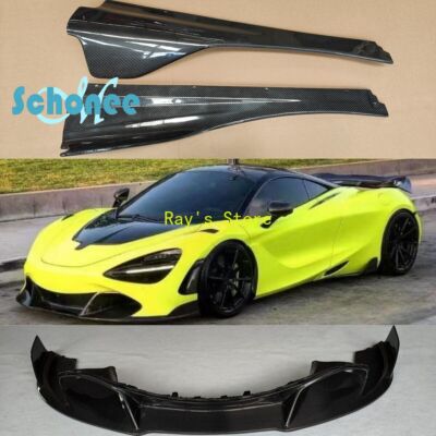 Real Carbon Fiber Front Bumper Lip Splitter Sideskirt For Mclaren 720S VOR Style