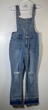 Womens Vintage Arizona Distressed Bib Overalls Blue L Cotton READ
