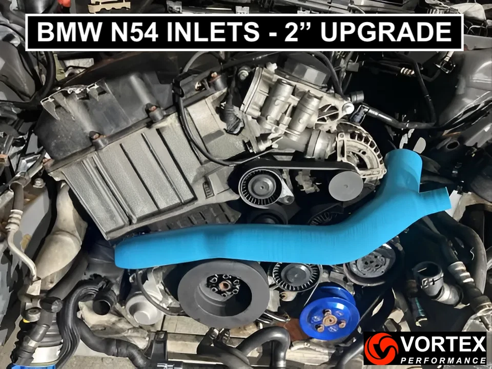 Tubo de entrada turbo 2 pulgadas para BMW N54 335xi 335i 535i - NEGRO Foto 4 de 4