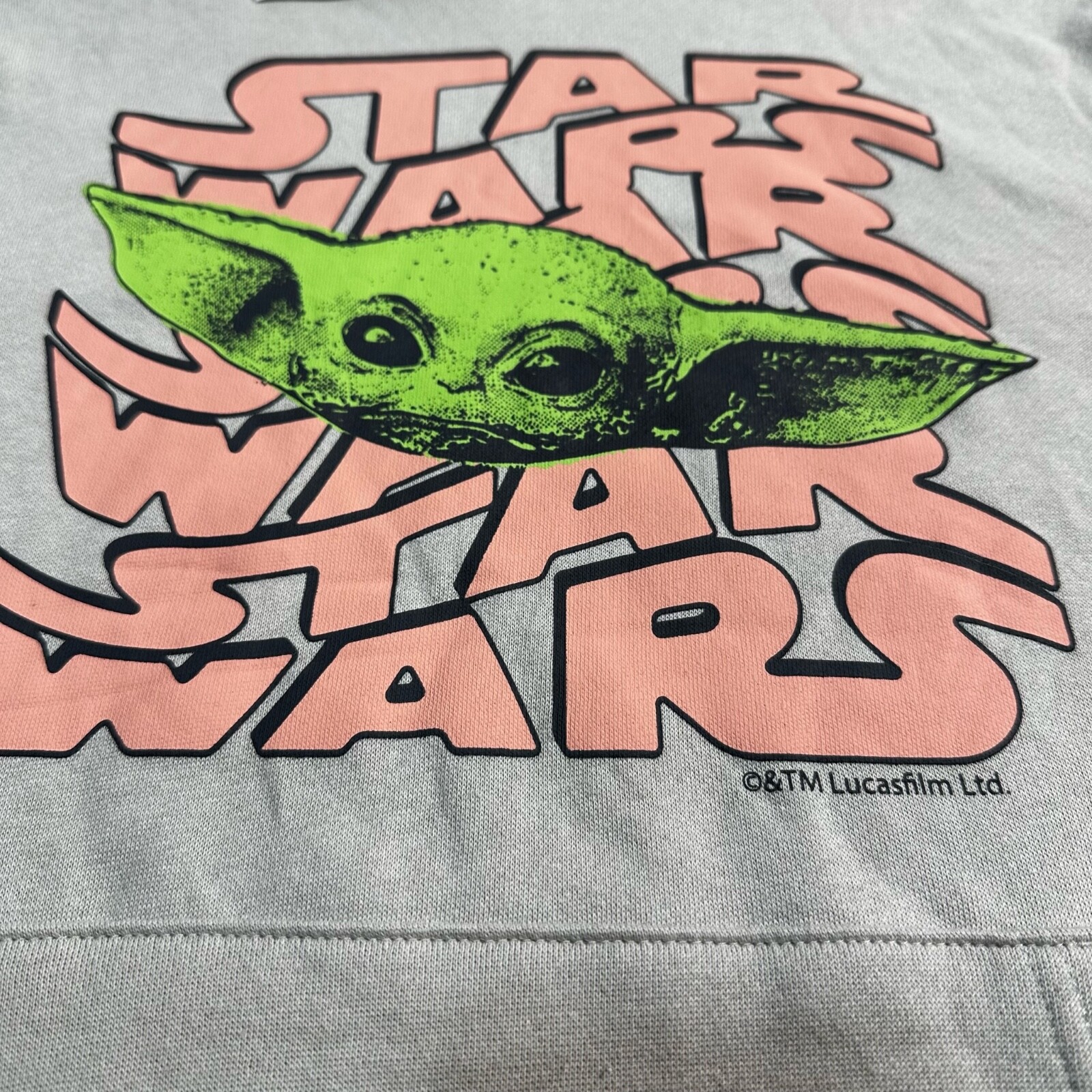 Star Wars Hoodie Mens Small Beige Yoda Pullover Pocket Sweatshirt Old Navy