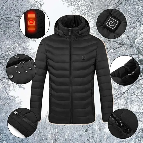 9pcs Zone Heated Jacket Men Women Winter Warm Heating M-6XL w/ battery bank New - Picture 8 of 19