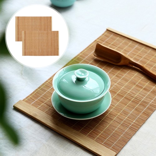 2Pcs Stylish Bamboo Wood Insulated Table Mats for Home Decor