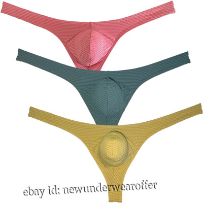 New Men's Breathable Bulge Pouch String Thong Underwear Male Bikini Shorts Tanga