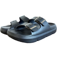 Hombres Mujeres Sandalias de Plataforma Suela Gruesa Cómodas Toboganes Hebilla Zapatillas Zapatos de Playa