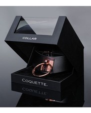 Coquette Pleasure Collection Adjustable Collar - Black/Rose Gold