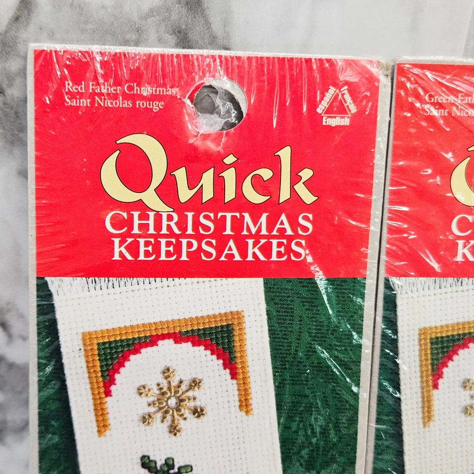 2 Quick Christmas Keepsakes Cross Stitch Kits Bookmark Father St. Nicolas Charm - Image 2 of 4