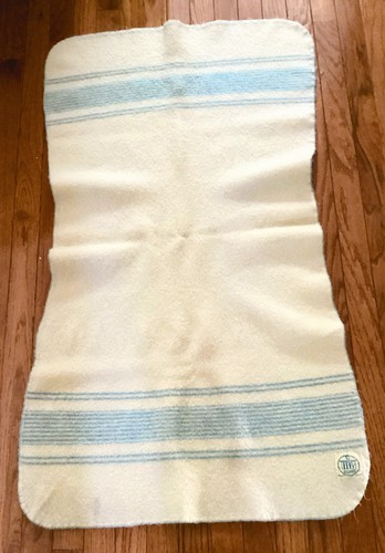 Wool Blanket Antique Baby Blanket, Made In Canada. 1920’s.