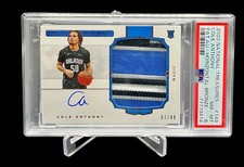 2020-21 Panini National Treasures Cole Anthony Horizontal RPA /49 PSA 8 #149