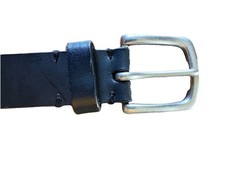 GAP KIDS Black Belt Bonded Leather, MED Made in USA 29.75  length, silver buckle