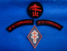 NO 1 TROOP FREE FRENCH 10 COMMANDO SHOULDER TITLES & ARM BADGES, REPRO