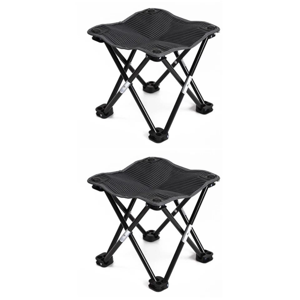 2 Pack Tragbarer Klapphocker Outdoor Stuhl Faltbar Campinghocker Im Freien - Bild 2 von 4