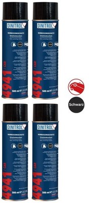 4x DINITROL 4941 / CAR Unterbodenschutz | Schwarz | 500 ml Spray | NEU