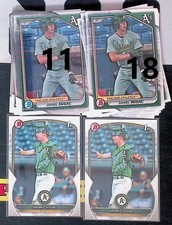 (31) CARD Bowman base LOT Daniel Susac Oakland Athletics Baseball mlb