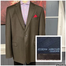 Joseph Abboud Suit Top Blazer Jacket Sport Coat Mens 46-Extra Long Wool Brown