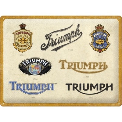 Blechschild Triumph Logo Evolution