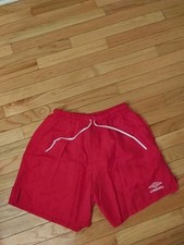 Umbro Vintage Red Nylon Soccer Shorts Adult Size L